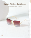 Popular Series Square Rimless Sunglasses (Gold Legs Tawny Lens)