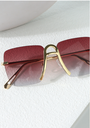Popular Series Square Rimless Sunglasses (Gold Legs Tawny Lens)