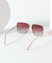 Popular Series Square Rimless Sunglasses (Gold Legs Tawny Lens)
