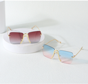 Popular Series Square Rimless Sunglasses (Gold Legs Tawny Lens)