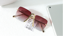 Popular Series Square Rimless Sunglasses (Gold Legs Tawny Lens)