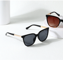 Classic Series Pearl Embellished Women's Sunglasses (Black)