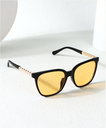 Classic Series Pearl Embellished Women's Sunglasses (Black Frame Yellow Lens)