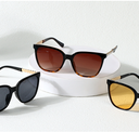Classic Series Pearl Embellished Women's Sunglasses (Tortie Frame Tawny Lens)