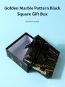 Golden Marble Pattern Black Square Gift Box (S)