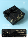 Golden Marble Pattern Black Square Gift Box (S)