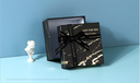 Golden Marble Pattern Black Square Gift Box (S)