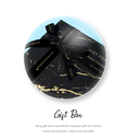 Golden Marble Pattern Black Square Gift Box (L)