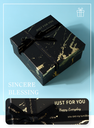 Golden Marble Pattern Black Square Gift Box (L)