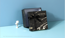 Golden Marble Pattern Black Square Gift Box (L)