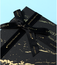 Golden Marble Pattern Black Square Gift Box (L)