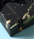 Golden Marble Pattern Black Square Gift Box (L)
