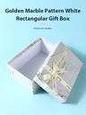 Golden Marble Pattern White Rectangular Gift Box (S)