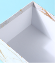 Golden Marble Pattern White Rectangular Gift Box (S)