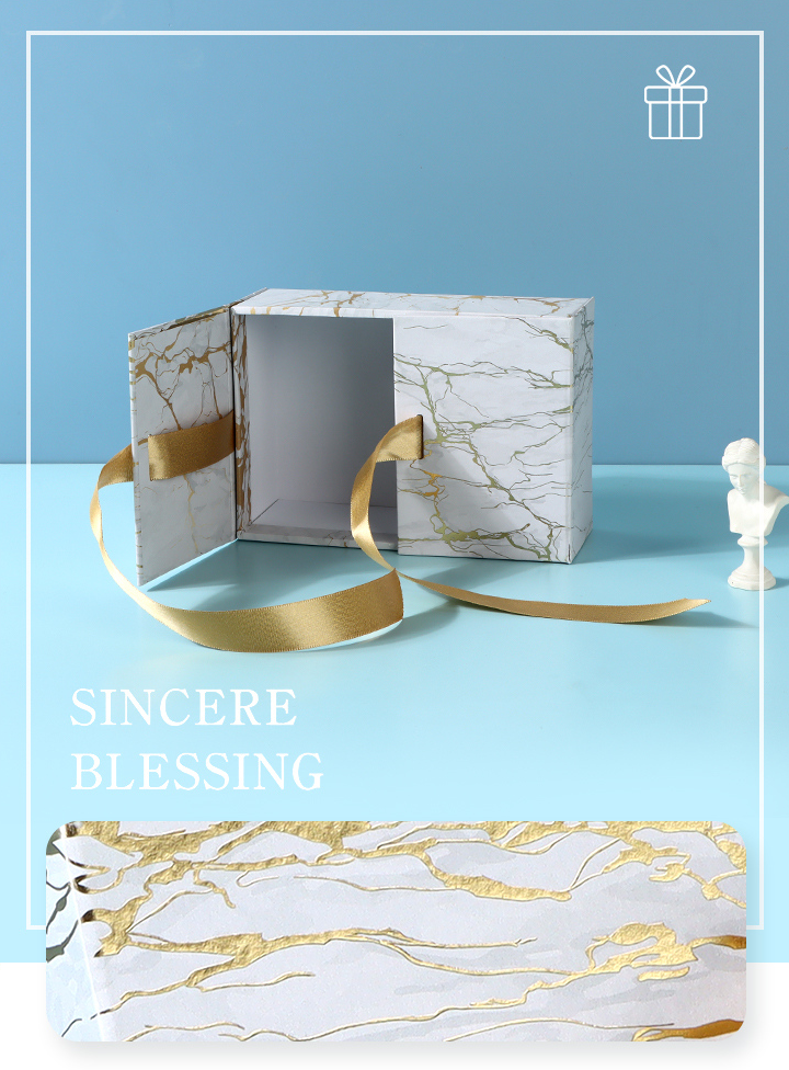 White Marble Pattern Double Lids Gift Box (S)