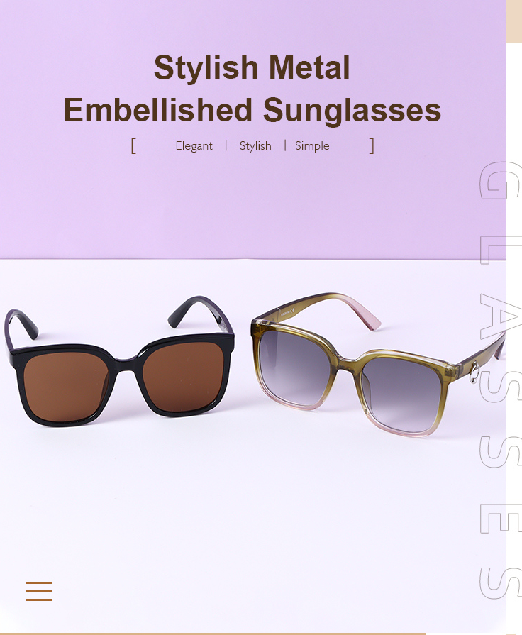 Stylish Metal EmbellishedSunglasses
