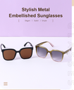 Stylish Metal EmbellishedSunglasses