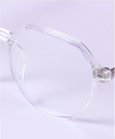Light-Weight Square Round Frame Blue Light Blocking Glasses (Transparent Pink)