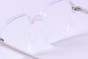 Light-Weight Square Round Frame Blue Light Blocking Glasses (Transparent Pink)