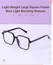 Light-Weight Large Square Frame Blue Light Blocking Glasses (Black)