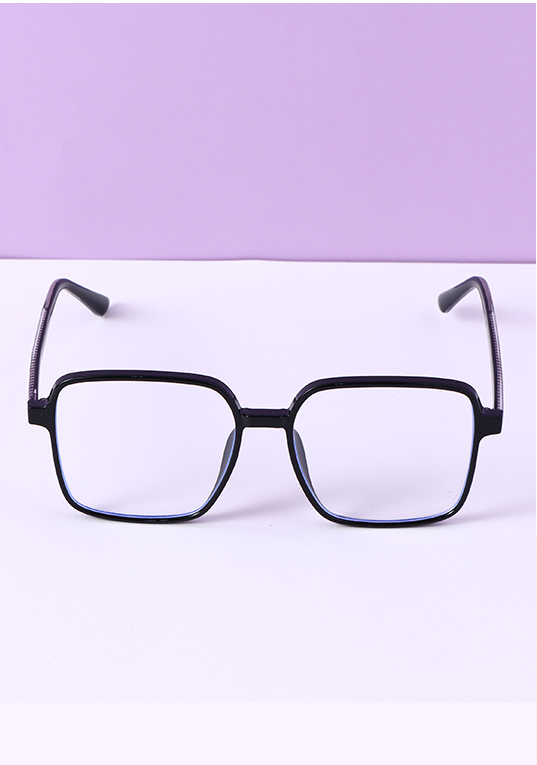Light-Weight Large Square Frame Blue Light Blocking Glasses (Black)