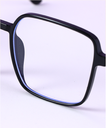 Light-Weight Large Square Frame Blue Light Blocking Glasses (Black)