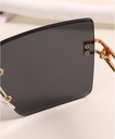 Rimless Metallic Sunglasses (Golden Frame Black Lens)