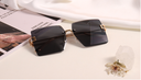 Rimless Metallic Sunglasses (Golden Frame Black Lens)