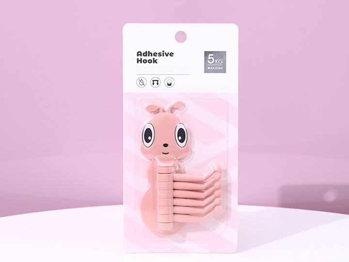 Ant with Multiple Legs Adhesive Hook (White/Pink)