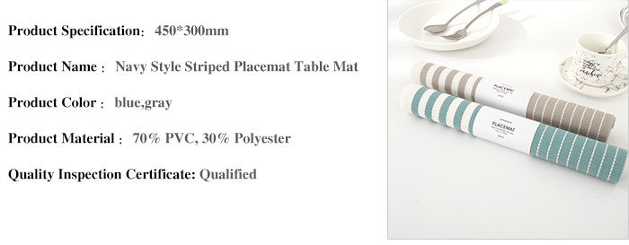 Navy Style Striped Placemat Table Mat