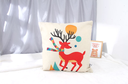 Cotton Linen Throw Pillow (Deer)