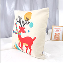 Cotton Linen Throw Pillow (Deer)