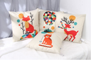 Cotton Linen Throw Pillow (Deer)