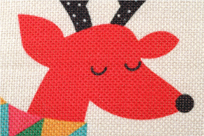 Cotton Linen Throw Pillow (Deer)