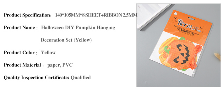 Halloween DIY Pumpkin Hanging Decoration Set (Yellow)
