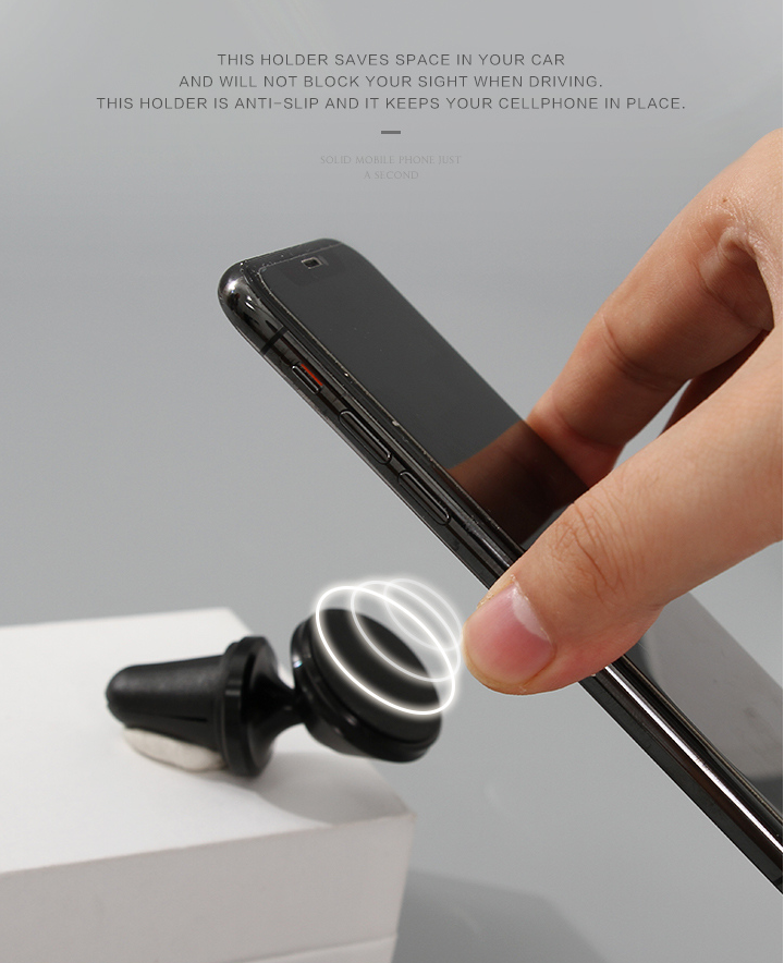 Strong Magnetic Car-Mounted Cell Phone Holder S3 (Bright Black)