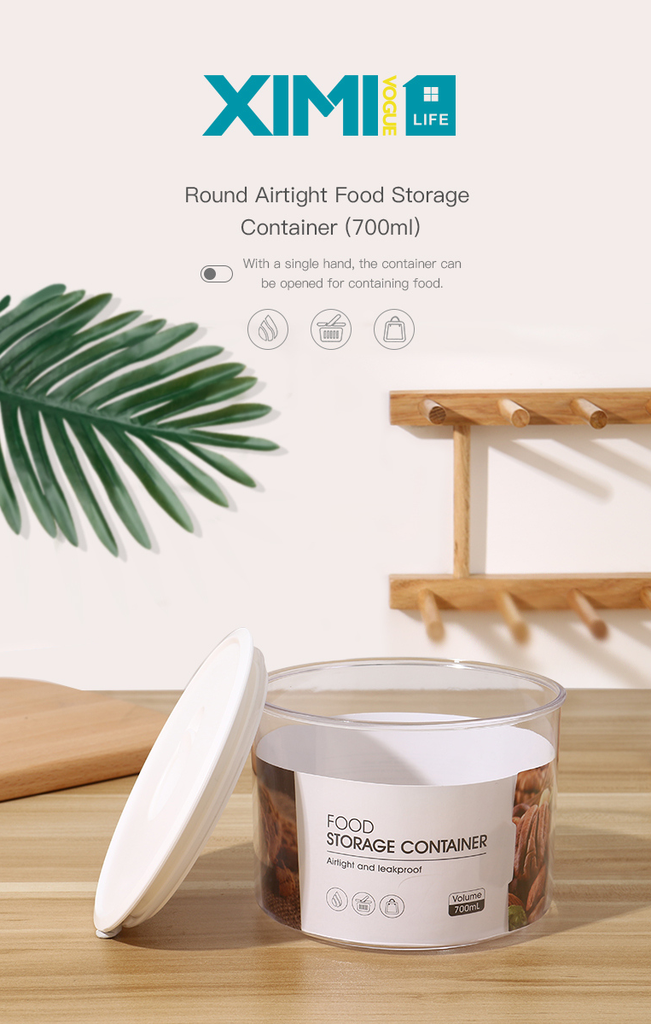 Round Airtight Food Storage Container (700ml)
