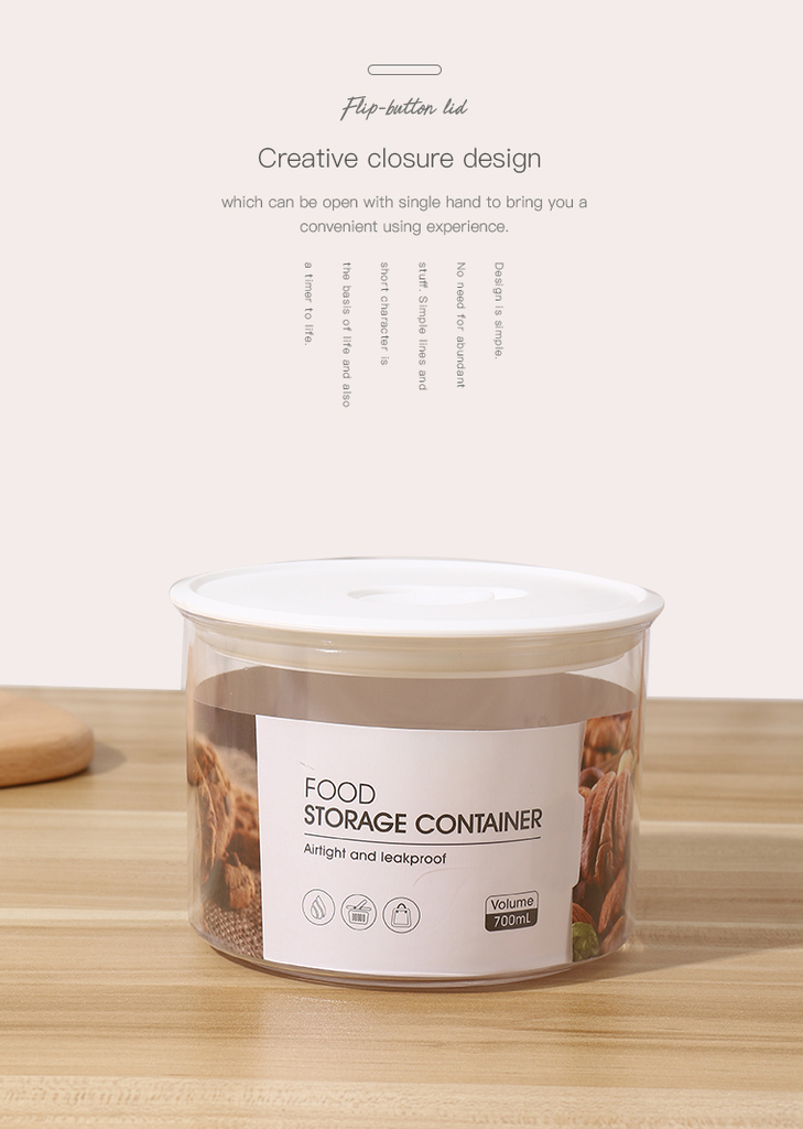 Round Airtight Food Storage Container (700ml)