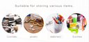 Wooden Business Card Organizer with Adjustable Dividers (Wood Color)