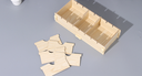 Wooden Business Card Organizer with Adjustable Dividers (Wood Color)