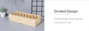 Wooden Business Card Organizer with Adjustable Dividers (Wood Color)