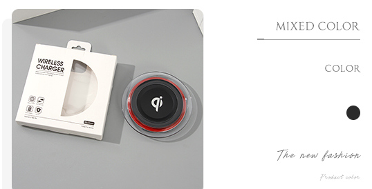 Wireless Charger-Q6 (5V 1A)(Black with Red Rim)