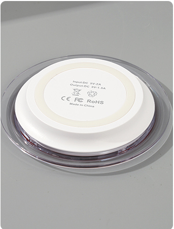 Wireless Charger-Q6 (5V 1A)(White with Red Rim)