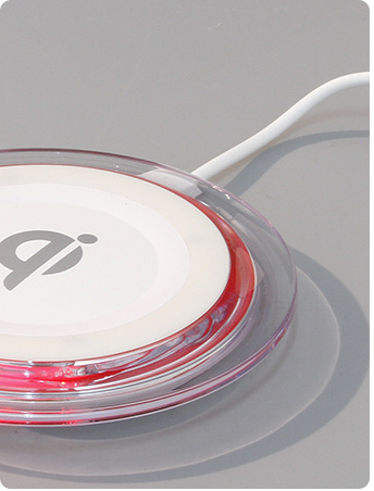 Wireless Charger-Q6 (5V 1A)(White with Red Rim)