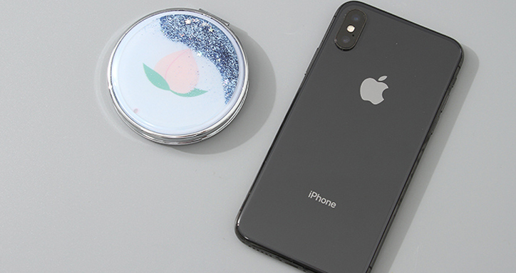 Portable Round Makeup Mirror (Glitters Series - Fruit 2)