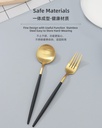 Gold-Plated Stainless Steel Dinner Spoon/Fork (Black and Gold/Pink and Gold)