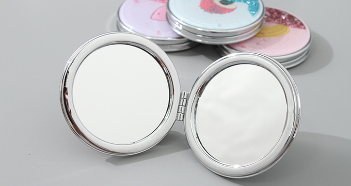 Portable Round Makeup Mirror (Glitters Series - Fruit 2)