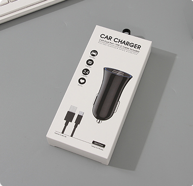 2.1A Dual Port Car Charger-Y22 (Black)(TYPE-C Cable Included)