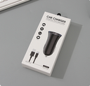 2.1A Dual Port Car Charger-Y22 (Black)(TYPE-C Cable Included)