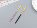 Gold-Plated Stainless Steel Table Knife (Black and Gold/Pink and Gold)